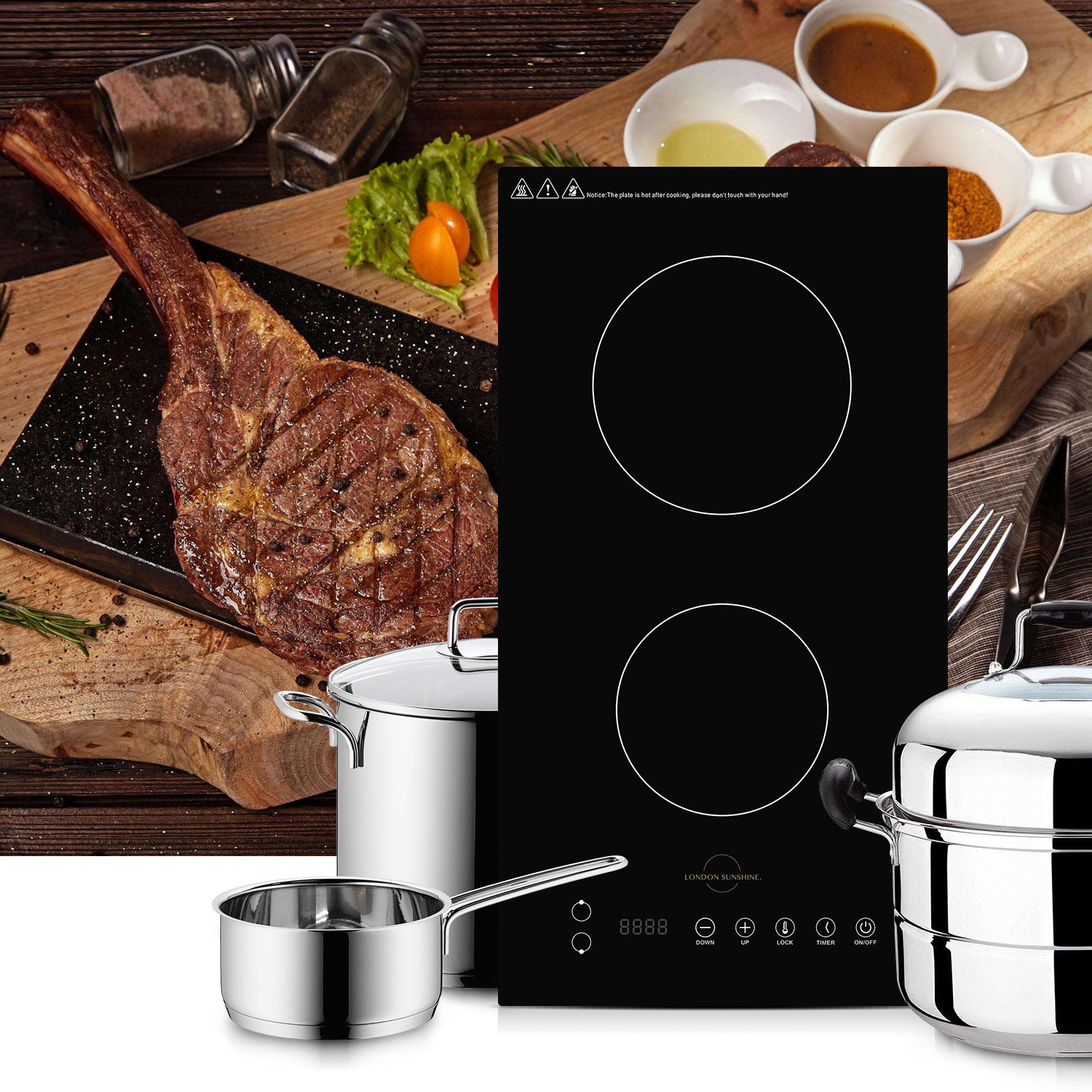 OPEN BOX UNIT DISCON MODEL- Dual Burners Cooktop shared with 1800W Max.