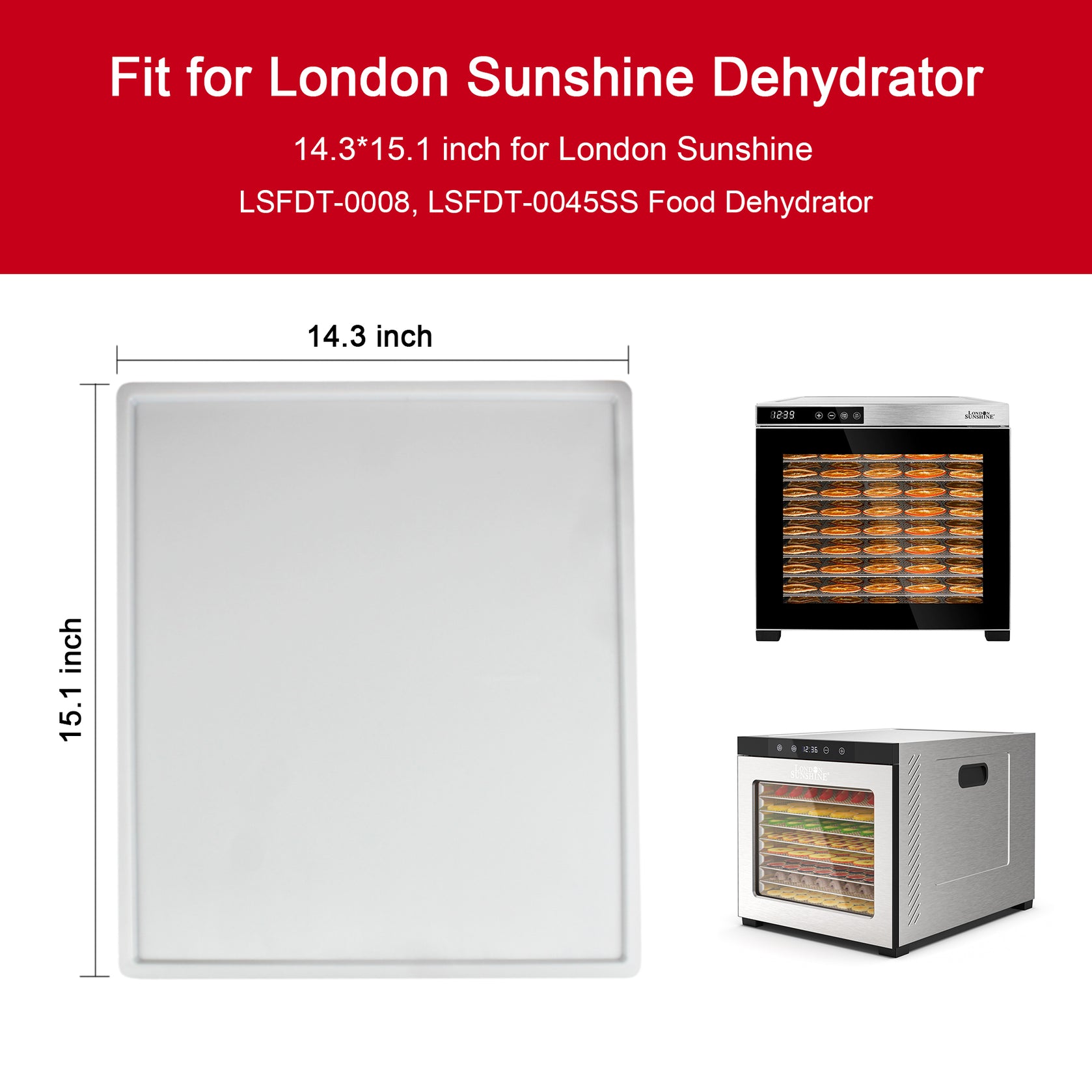 London Sunshine Food Dehydrator Fruit Leather Tray - 5PCS