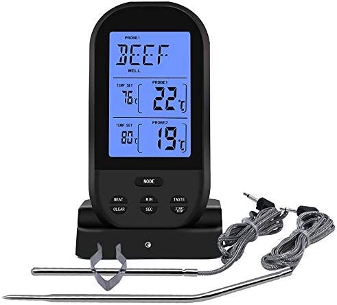 Digital Meat Thermometer With Dual Probes -Black