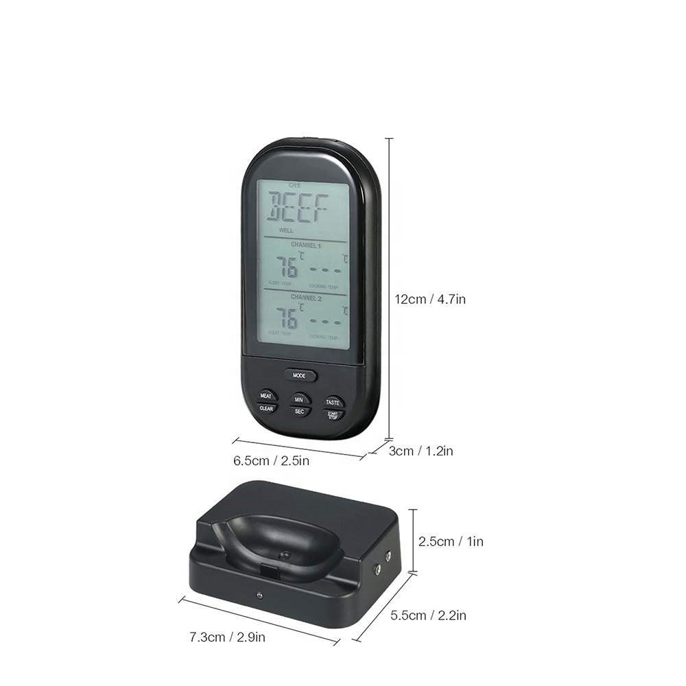 Digital Meat Thermometer With Dual Probes -Black